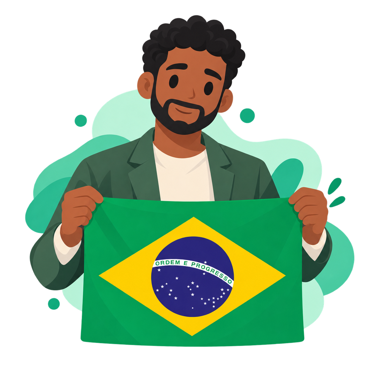 Un orientador con la bandera de Brasil acompaña la explicación legal.