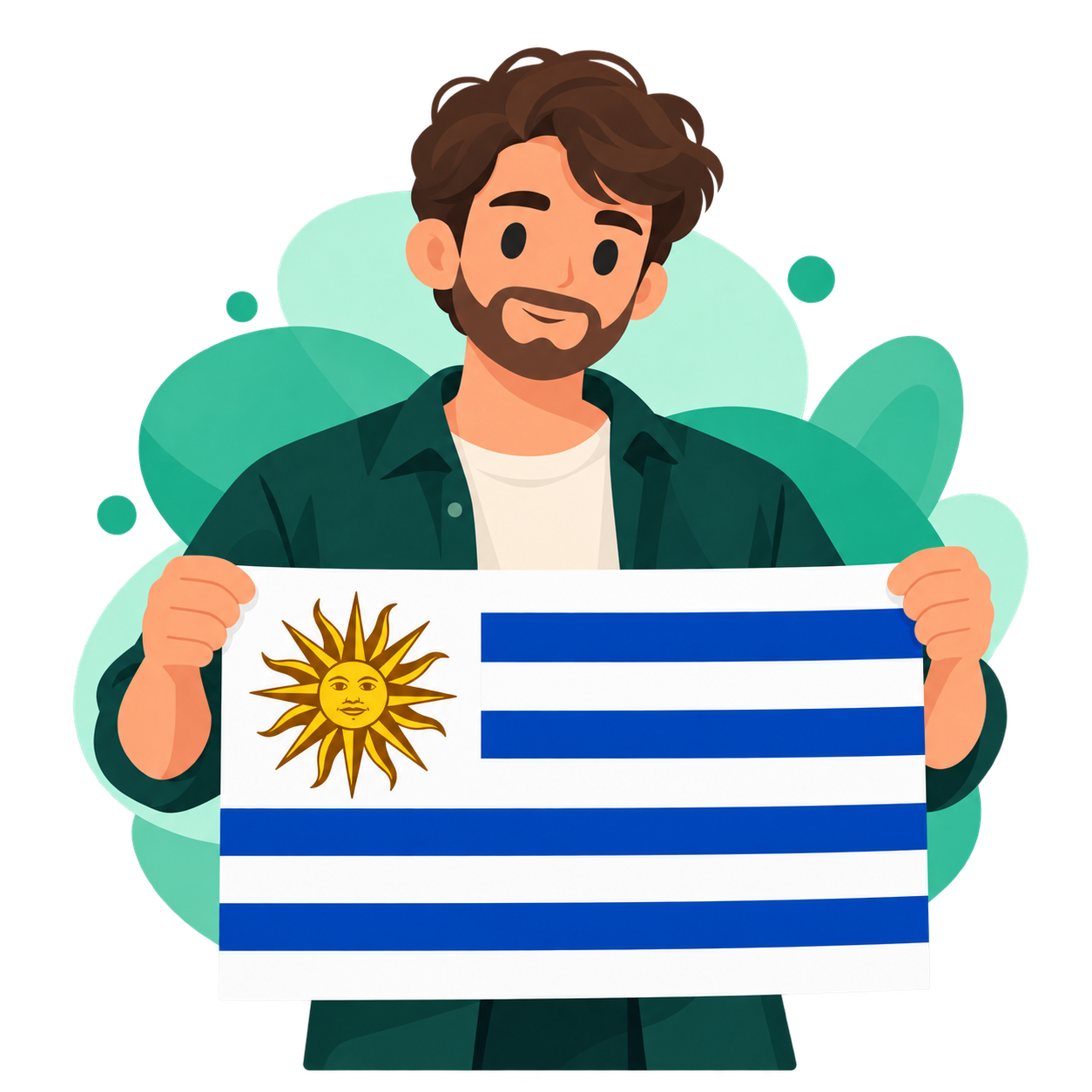 Un orientador con la bandera de Uruguay acompaña la explicación legal.